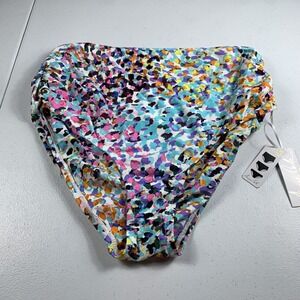 Anne Cole Women's Swim Bikini Bottoms Large Multicolor Convertible Shirred NWT